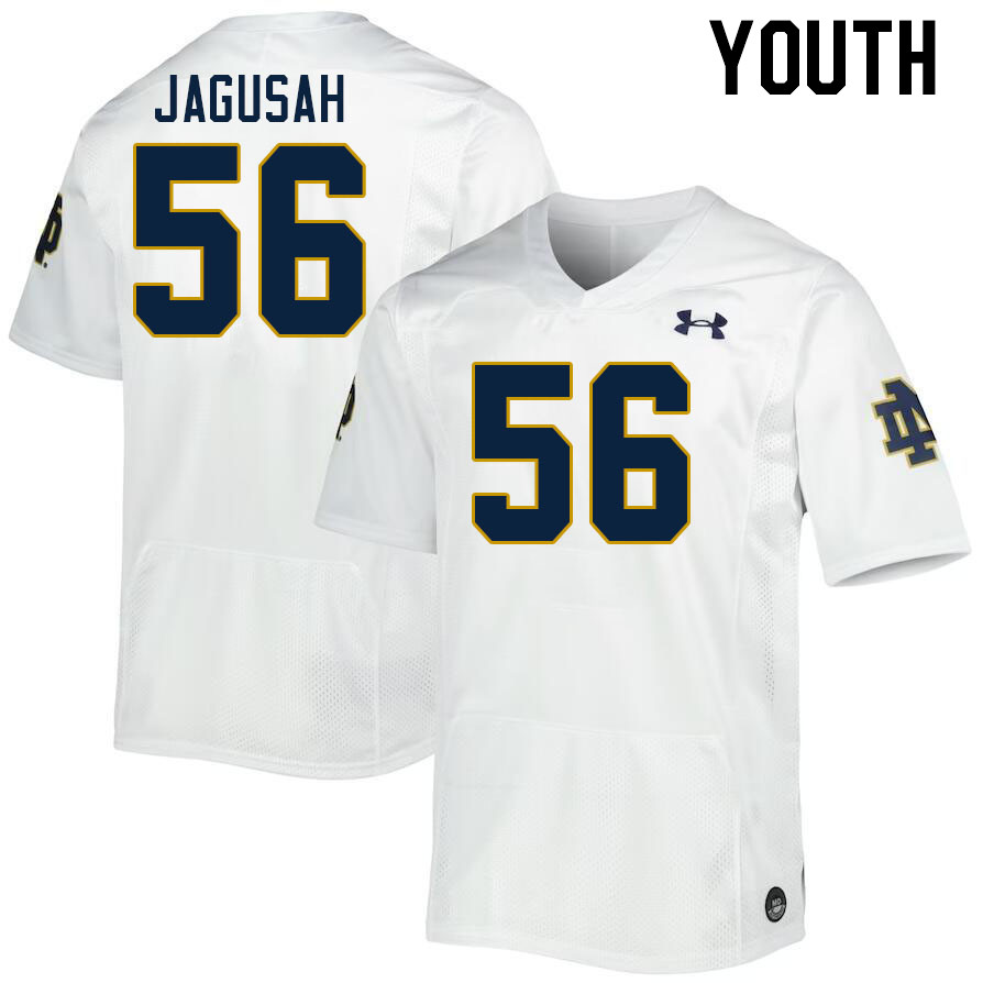 Youth #56 Charles Jagusah Notre Dame Fighting Irish College Football Jerseys Stitched Sale-White - Click Image to Close